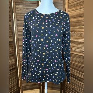 SO Girls Black Halloween T-shirt Candy Skulls Ghosts Cats Kohls